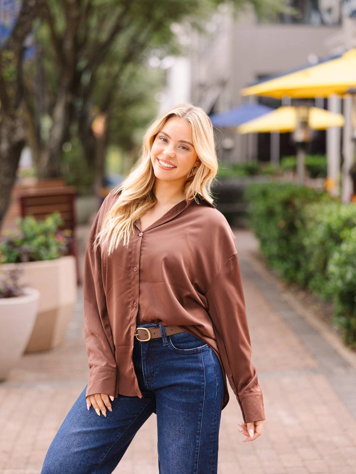 The Kathryn Button-Up, Brown (S-3XL)