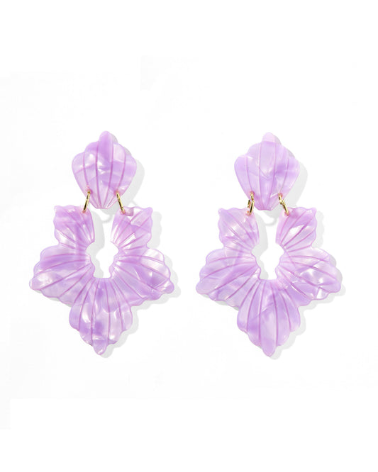 Pearlized Purple- Michelle Statement Earrings