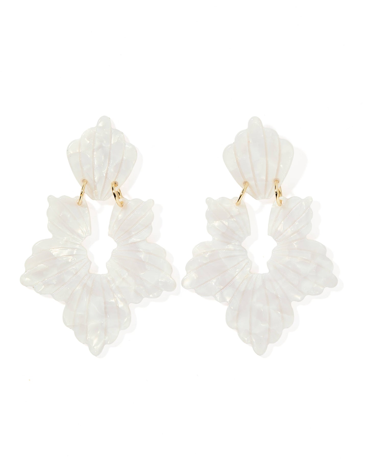 Pearl White- Michelle Statement Earrings