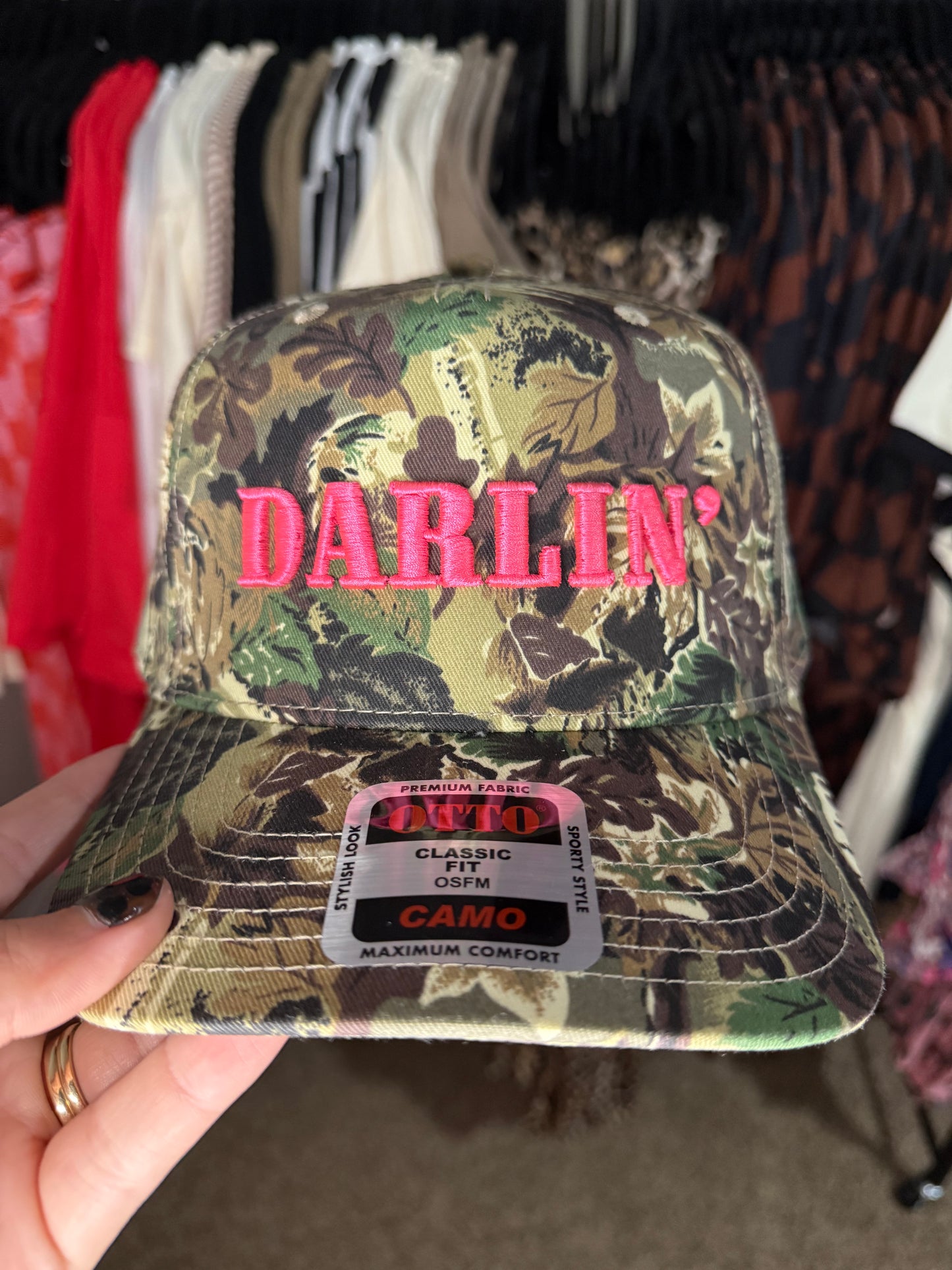 Darlin' Hat- camo with pink