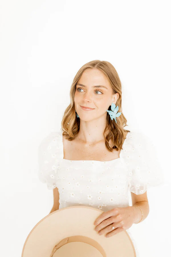 Turquoise- Flora Statement Earrings