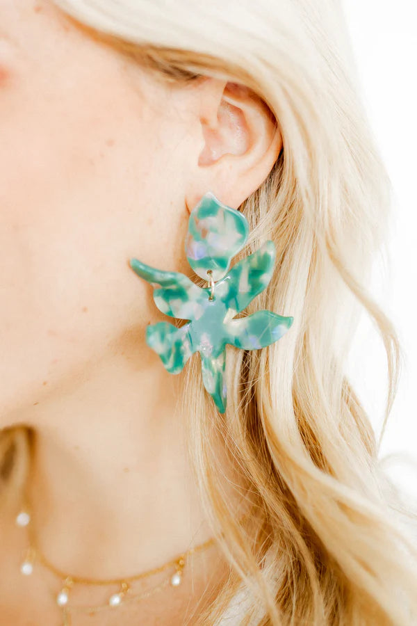Alpine Green- Flora Statement Earrings