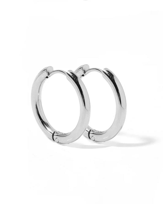 Silver Scarlett Hoop- Huggie Earrings