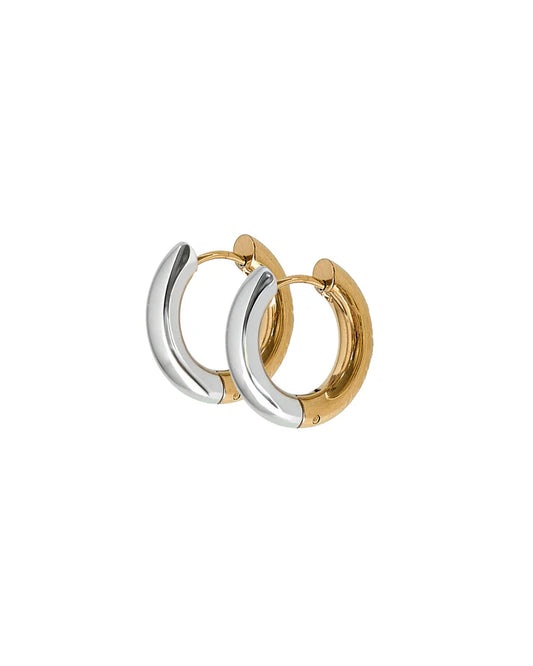 Two-Tone Scarlett Hoop- Huggie Earrings
