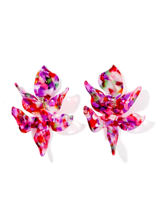 Pink Multi- Flora Statement Earrings