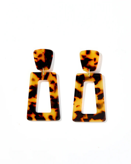 Brown Tortoise- Kennedy Statement Earrings
