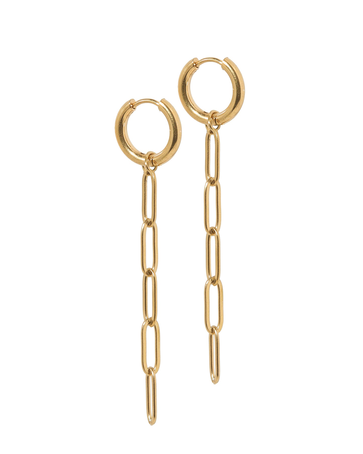 Palmer Paperclip Huggie Charm Earrings