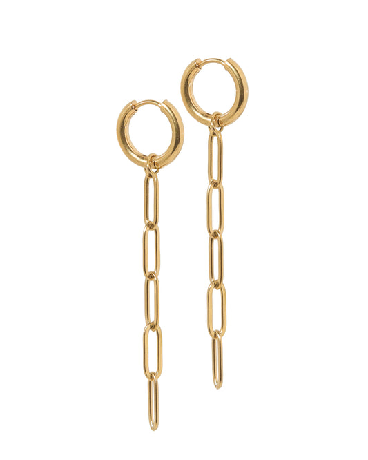 Palmer Paperclip Huggie Charm Earrings