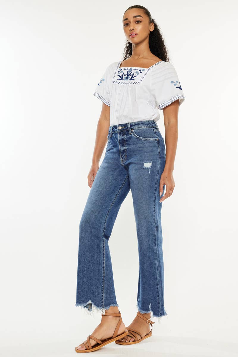 High Rise Slim Wide Leg- Kan Can