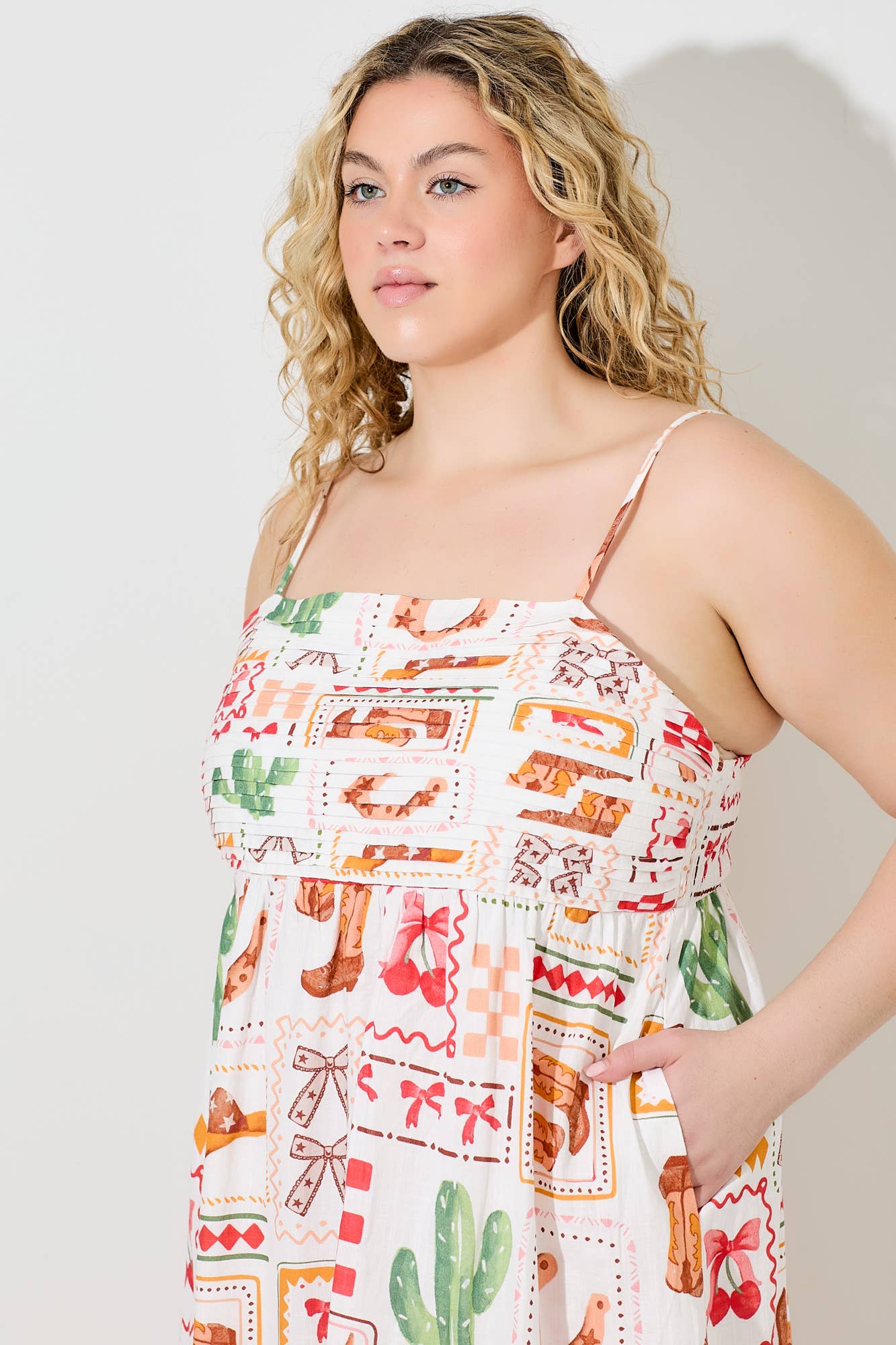 Western Print Maxi Dress (S-3X)