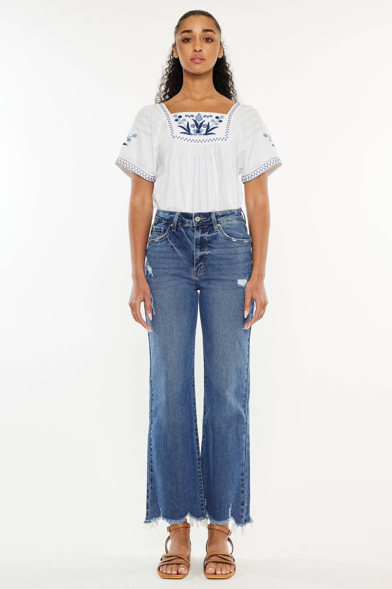 High Rise Slim Wide Leg- Kan Can
