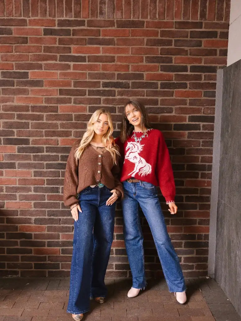 Brown Cropped Cardigan Sweater (S-3XL)