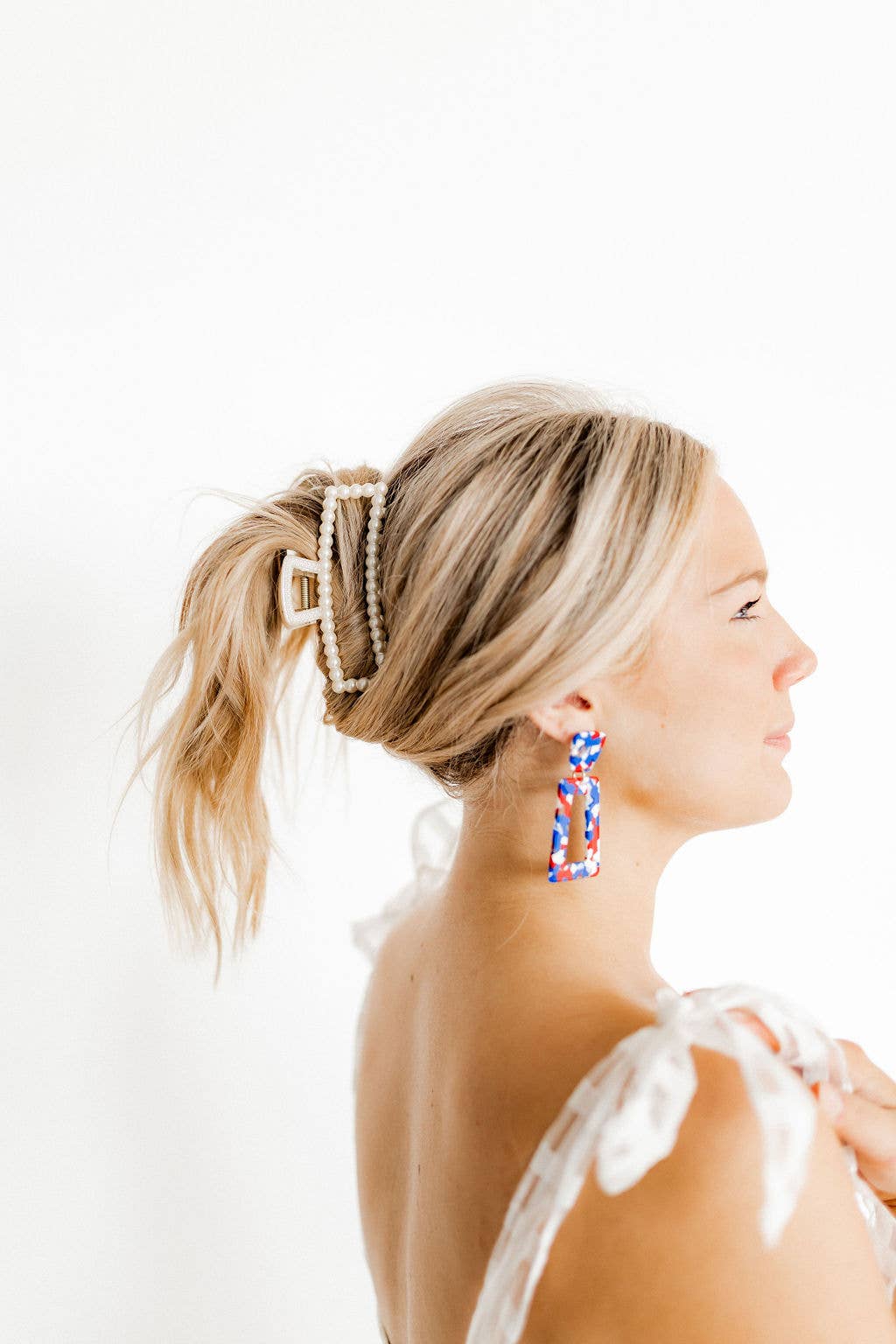 Red, White, and Blue Confetti- Kennedy Earrings