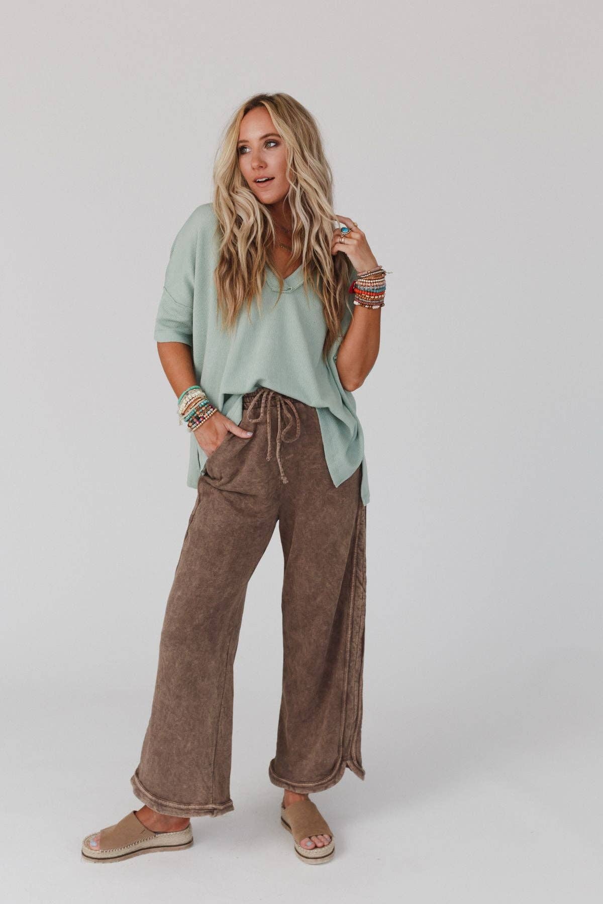 So Comfy Wide Leg Full Pant - Mocha (S-XL)