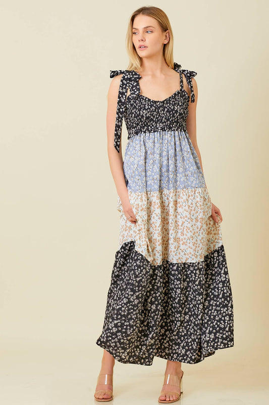 Mix Smocked Maxi Dress (S-3XL)