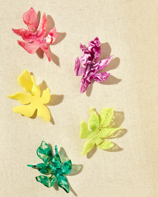 Lime Zest- Flora Statement Earrings