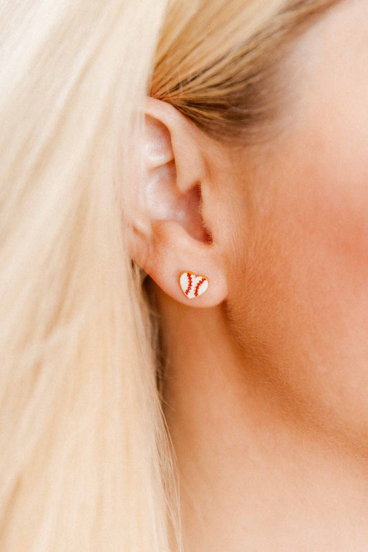 Baseball- Screwback Stud Earrings