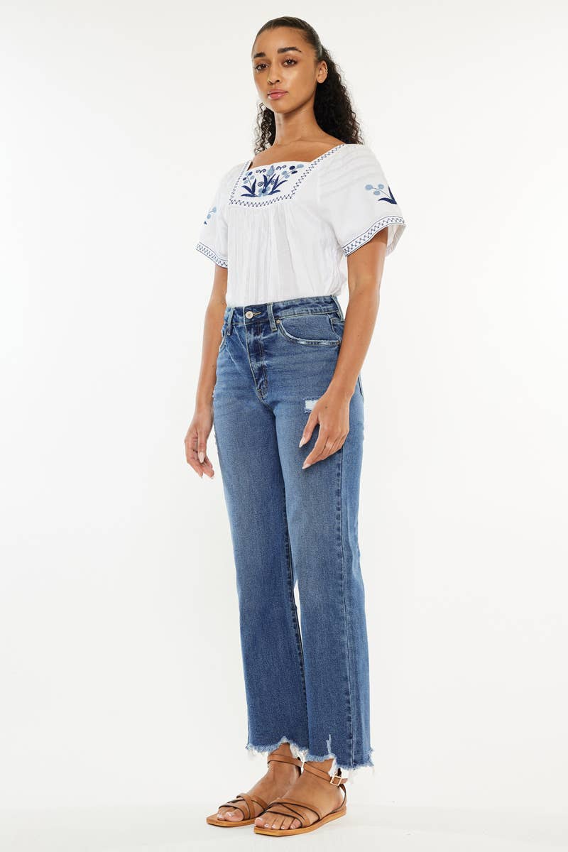 High Rise Slim Wide Leg- Kan Can