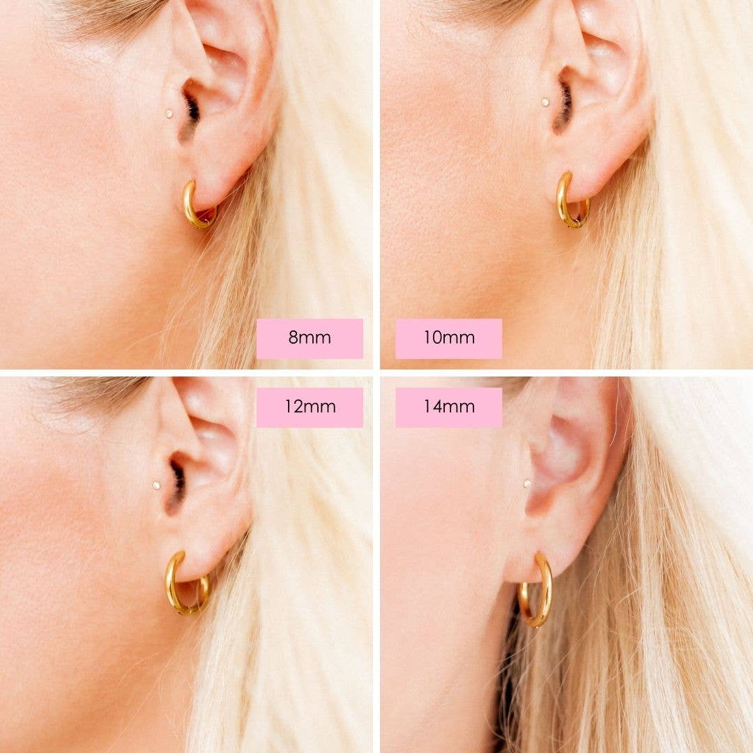 Silver Scarlett Hoop- Huggie Earrings (10mm)