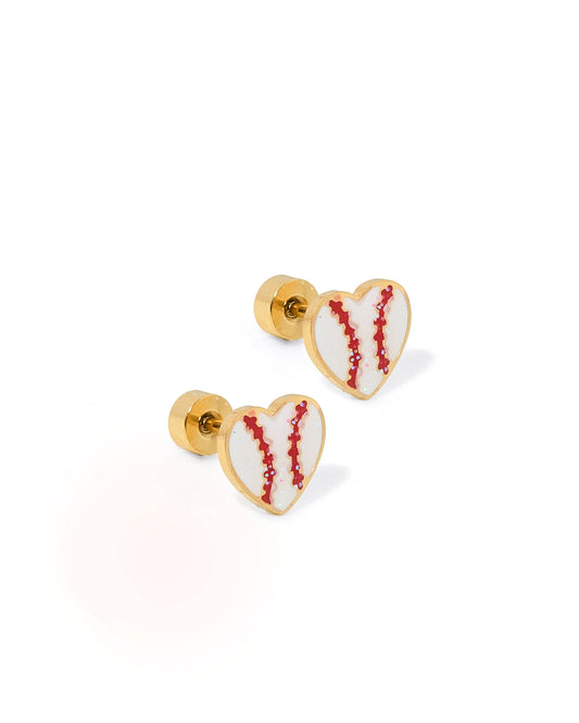 Baseball- Screwback Stud Earrings