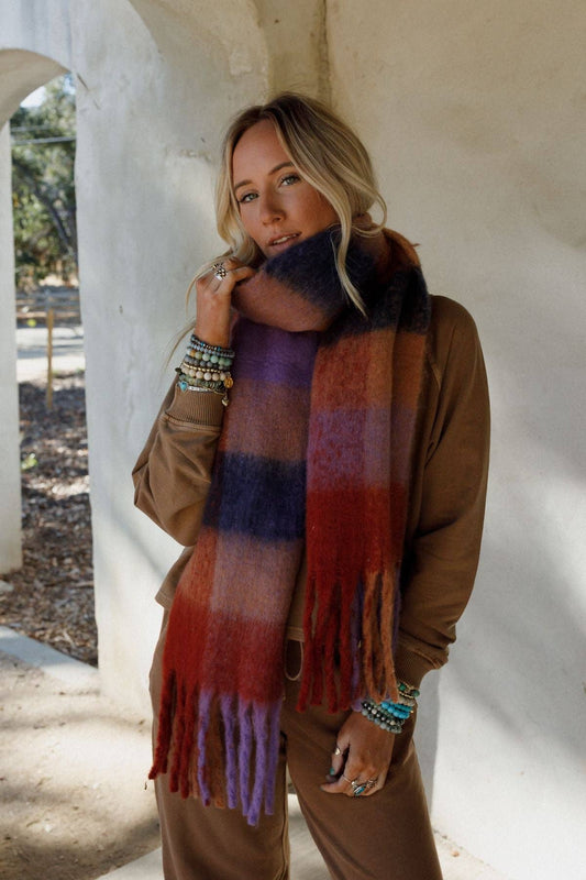 Everest Cozy Plaid Scarf - Red