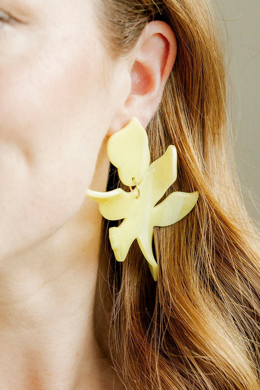 Butter Yellow- Flora Statement Earrings